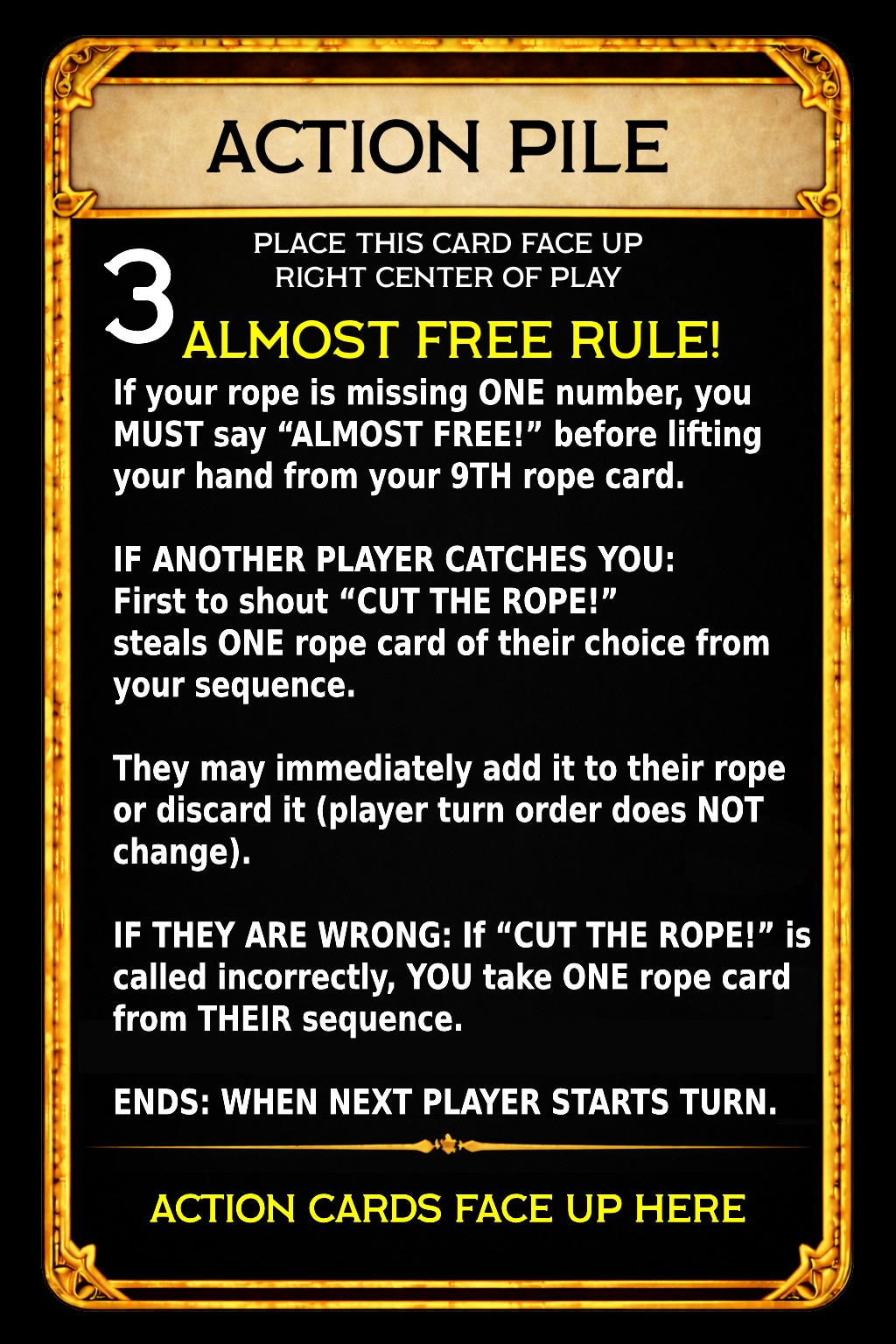 Action pile card