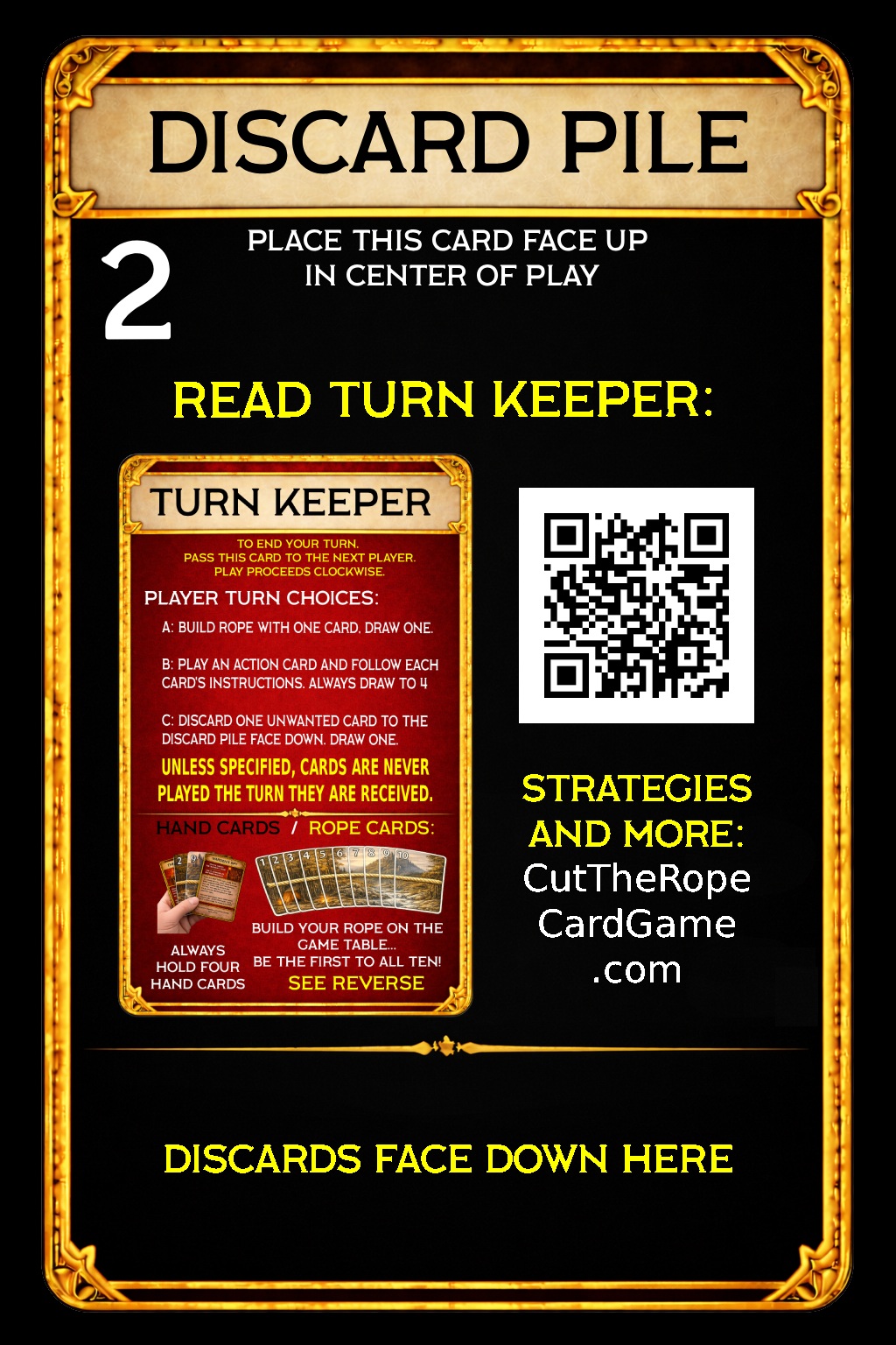 Discard pile setup card
